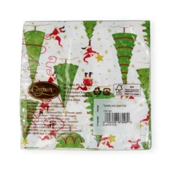 Twirling Santas Cocktail Napkins - 20 Per Package