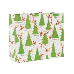 Twirling Santas Large Gift Bag - 1 Each