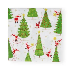 Twirling Santas Luncheon Napkins - 20 Per Package