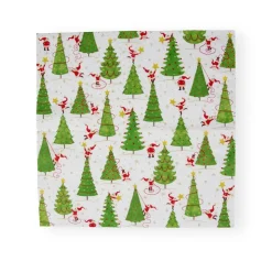 Twirling Santas Luncheon Napkins - 20 Per Package