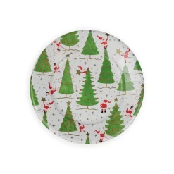 Twirling Santas Salad & Dessert Plates - 8 Per Package