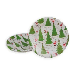 Twirling Santas Salad & Dessert Plates - 8 Per Package