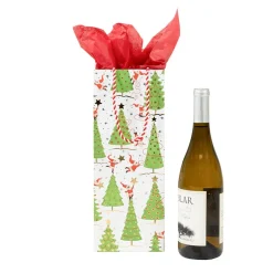 Twirling Santas Wine & Bottle Gift Bag - 1 Each