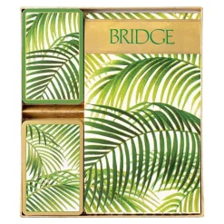 Under the Palms Large Type Bridge Gift Set - 2 Playing Card Decks & 2 Score Pads