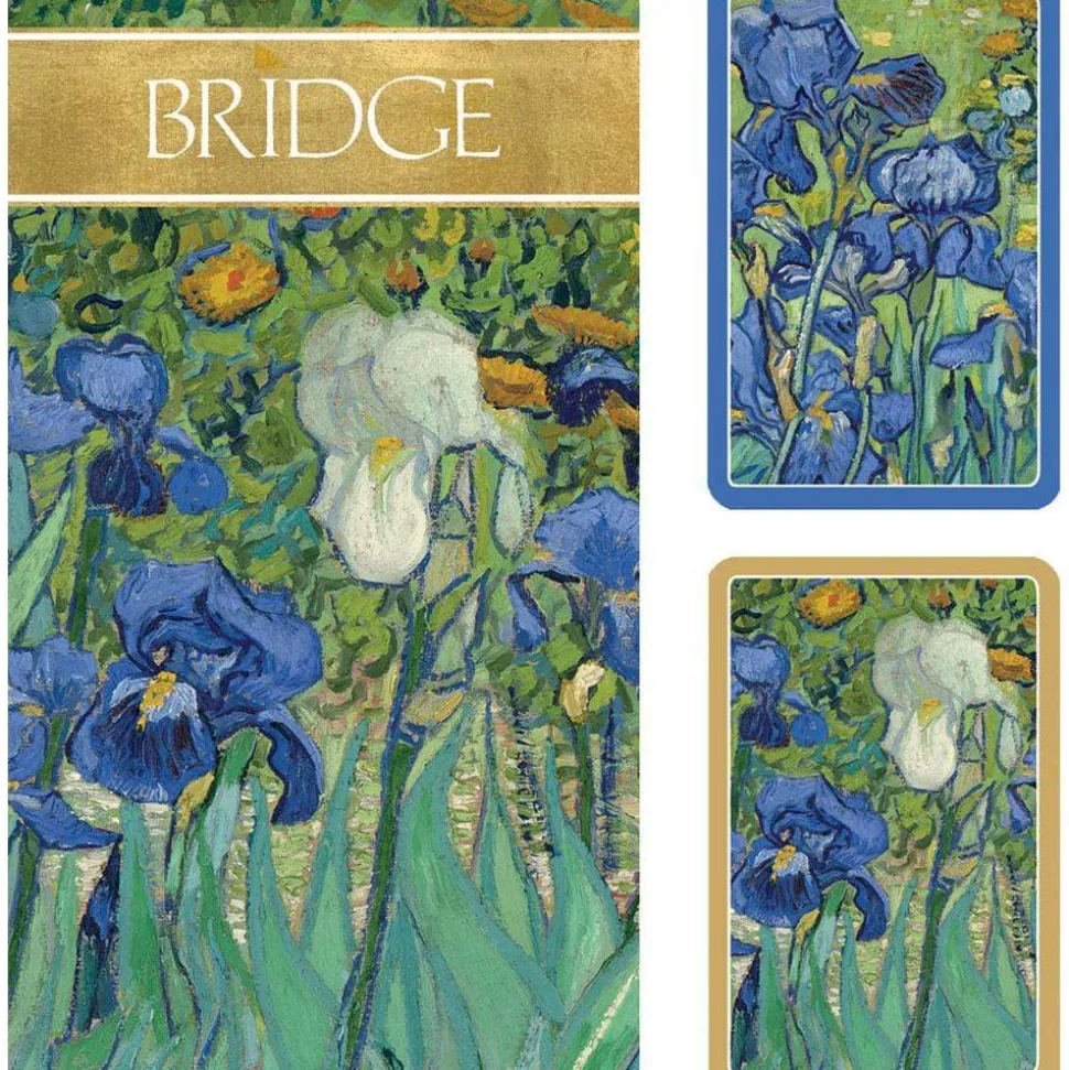 Van Gogh Irises Bridge Gift Set - 2 Playing Card Decks & 2 Score Pads
