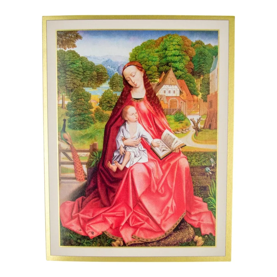 Virgin And Child In A Garden Classic Boxed Christmas Cards - includes 15 cards & envelopes