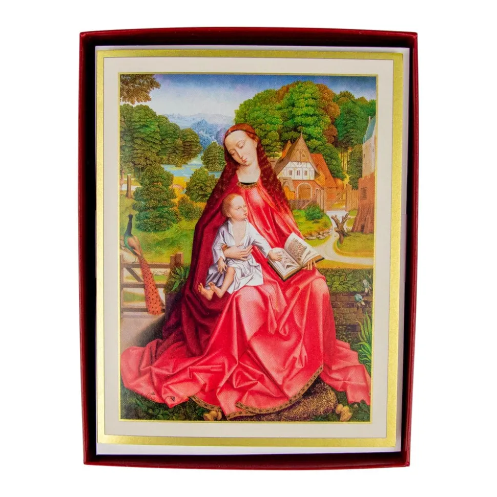 Virgin And Child In A Garden Classic Boxed Christmas Cards - includes 15 cards & envelopes