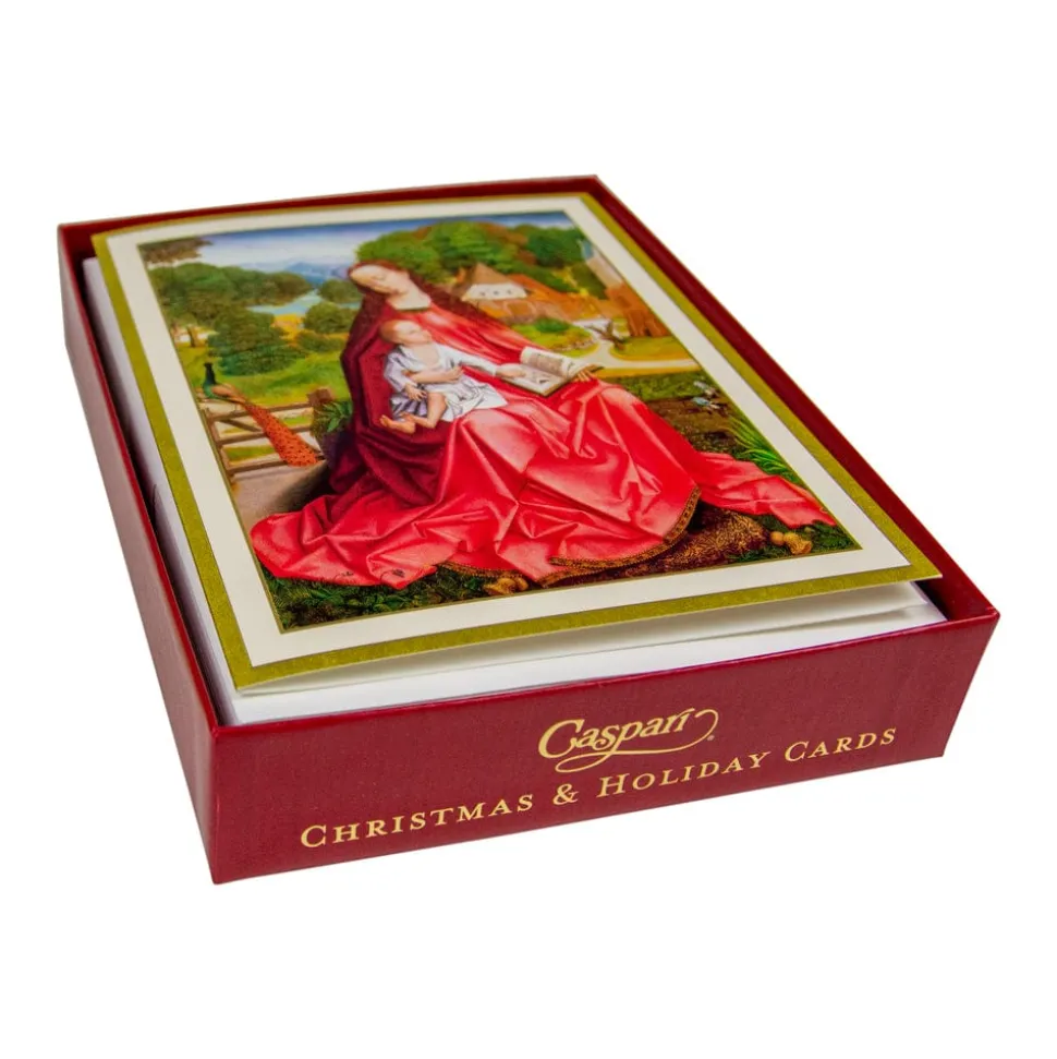 Virgin And Child In A Garden Classic Boxed Christmas Cards - includes 15 cards & envelopes
