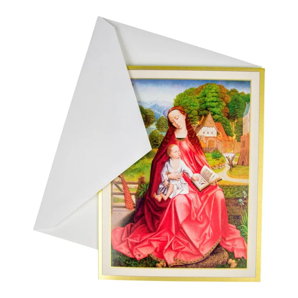 Virgin And Child In A Garden Classic Boxed Christmas Cards - includes 15 cards & envelopes