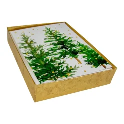 White Christmas Foil Classic Boxed Christmas Cards - includes 10 cards & envelopes