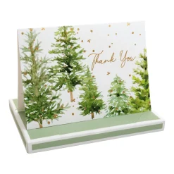 White Christmas Foil Thank You Notes
