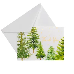 White Christmas Foil Thank You Notes