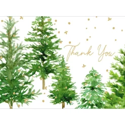 White Christmas Foil Thank You Notes