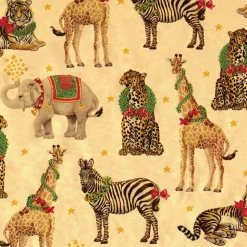 Wild Christmas Foil Gift Wrapping Paper in Gold - 30" x 6' Roll