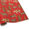 Wild Christmas Red Embossed Foil Gift Wrap - One 30" x 6' Roll