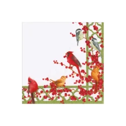 Winter Birds and Berries Recycled Cocktail Napkins - includes 20 Cocktail Napkins