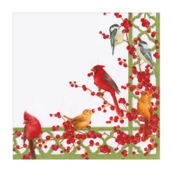 Winter Birds and Berries Recycled Luncheon Napkins - includes 20 Luncheon Napkins