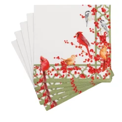 Winter Birds and Berries Recycled Luncheon Napkins - includes 20 Luncheon Napkins