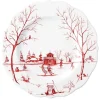 Winter Frolic Dessert/Salad Plate - Red