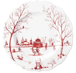 Winter Frolic Dessert/Salad Plate - Red