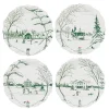 Winter Frolic Party Plates Assorted Set of 4 - Evergreen