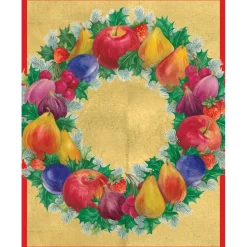 Winter Fruit Wreath Petite Boxed Christmas Cards - includes 15 cards & envelopes