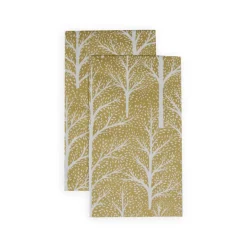 Winter Trees Gold & White Guest Towel Napkins - 15 Per Package