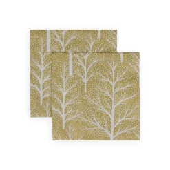 Winter Trees Gold & White Cocktail Napkins - 20 Per Package