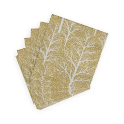 Winter Trees Gold & White Cocktail Napkins - 20 Per Package