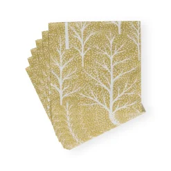 Winter Trees Gold & White Luncheon Napkins - 20 Per Package