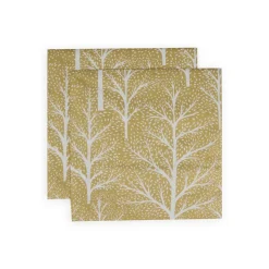 Winter Trees Gold & White Napkin Dinner - 20 Per Package