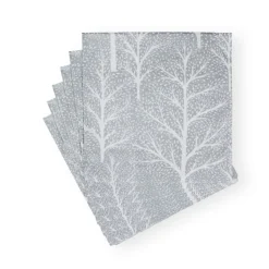 Winter Trees Silver & White Luncheon Napkins - 20 Per Package