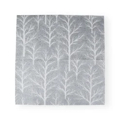 Winter Trees Silver & White Luncheon Napkins - 20 Per Package