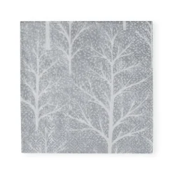 Winter Trees Silver & White Cocktail Napkins - 20 Per Package