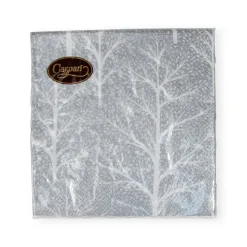 Winter Trees Silver & White Cocktail Napkins - 20 Per Package