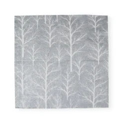 Winter Trees Silver & White Cocktail Napkins - 20 Per Package