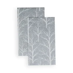 Winter Trees Silver & White Guest Towel Napkins - 15 Per Package