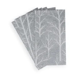 Winter Trees Silver & White Guest Towel Napkins - 15 Per Package