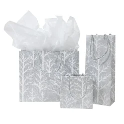 Winter Trees Silver Large Gift Bag - 1 Each