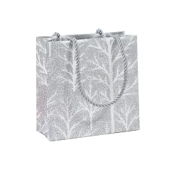 Winter Trees Silver Small Square Gift Bag - 1 Each