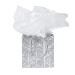 Winter Trees Silver Small Square Gift Bag - 1 Each