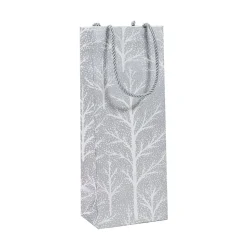 Winter Trees Silver Wine & Bottle Gift Bag - 1 Each