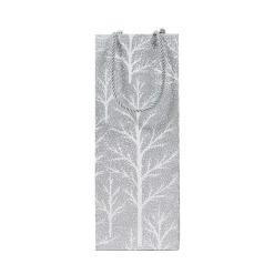 Winter Trees Silver Wine & Bottle Gift Bag - 1 Each