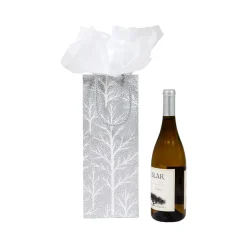 Winter Trees Silver Wine & Bottle Gift Bag - 1 Each