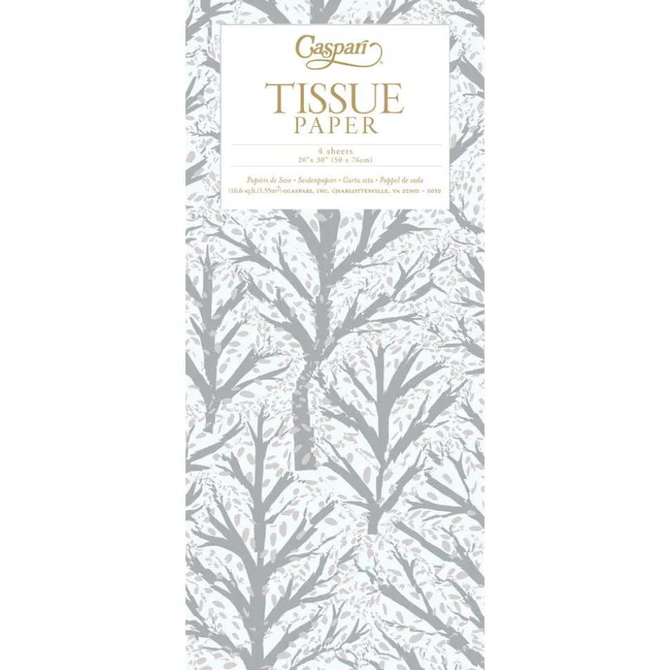 Winter Trees White & Silver Tissue Pack - 4 Sheets