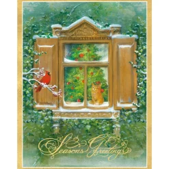 Wintry Window View Personalized Christmas Cards
