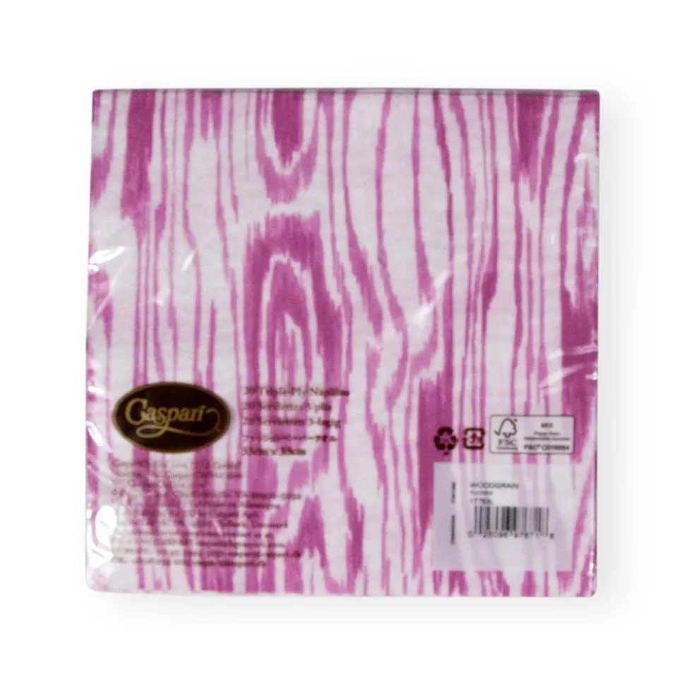 Woodgrain Fuchsia Luncheon Napkins - 20 Per Package