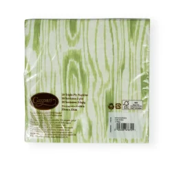 Woodgrain Moss Green Luncheon Napkins - 20 Per Package