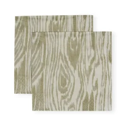 Woodgrain Silver & Gold Cocktail Napkins - 20 Per Package