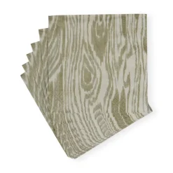 Woodgrain Silver & Gold Cocktail Napkins - 20 Per Package